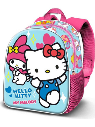 Karactermania Hello Kitty Friendship 3D Σχολική Τσάντα Πλάτης Νηπιαγωγείου Γαλάζια Ροζ 08329