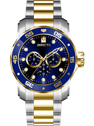 Invicta Scuba Ανδρικό Ρολόι με Ασημί Χρυσό Μεταλλικό Μπρασελέ 45724