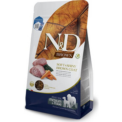 Farmina N&D Brown Grain Free Soft & Shiny Coat Max & Medium Adult with Lamb, Spirulina & Carrot 7kg