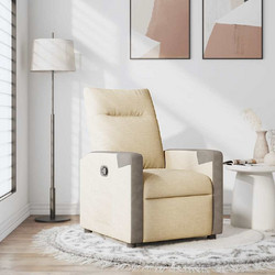 vidaXL Πολυθρόνα με Υποπόδιο Ανακλινόμενη Nude 4104842