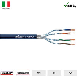 Tasker S/FTP Cat.7 Καλώδιο Δικτύου Ethernet 100m Blue