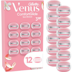 Gillette Venus ComfortGlide Spa Breeze Ανταλλακτικές Λεπίδες για Γυναικεία Ξυραφάκια με 3 Λεπίδες & Λιπαντική Ταινία 12τμχ