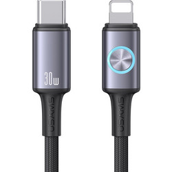 Usams SJ753 Braided USB-C to Lightning Cable 30W 1.2m Black SJ753USB01
