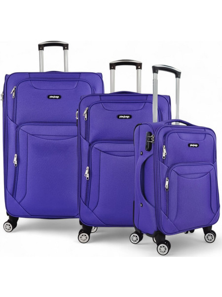 Playbags Collection FW8024 Σετ Βαλίτσες 3τμχ Μωβ
