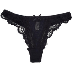 Cottonhill Γυναικείο Sexy String με Δαντέλα Μαύρο CH4336