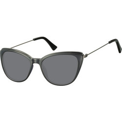 Sunoptic SS-CP121 Γυναικεία Γυαλιά Ηλίου Πεταλούδα Μεταλλικά Ασημί με Μαύρο Φακό
