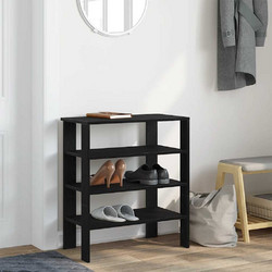 vidaXL Παπουτσοθήκη Ξύλινη Μαύρη M61xΠ32xY70cm 859843