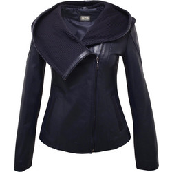 Leather 100 Γυναικείο Μπουφάν Χειμωνιάτικο Δερμάτινο Μακρύ Navy Μπλε 05-W-GIANCARAN