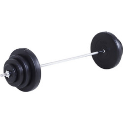 HOMCOM A91-074 Ίσια Μπάρα Σετ με Βάρη 70kg Φ25mm 170cm με Βιδωτά Κολάρα