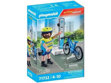 Playmobil Action Heroes Αστυνόμος με Ηλεκτρικό Ποδήλατο για 4-10 Ετών 71732