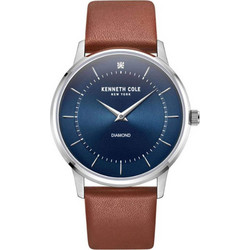Kenneth Cole Ανδρικό Ρολόι με Καφέ Δερμάτινο Λουράκι KCWGA2217603