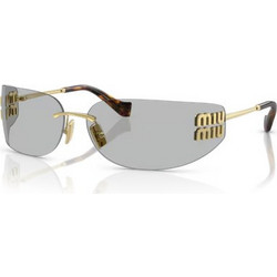 Miu Miu MUA51S 5AK50K Γυναικεία Γυαλιά Ηλίου Μάσκα Μεταλλικά Χρυσά με Μαύρο Φακό