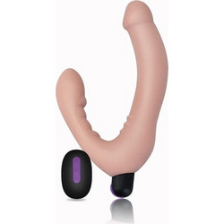 Lovetoy Strapless Double Vibrator Διπλός Δονητής για Ζευγάρια με Τηλεχειριστήριο Flesh