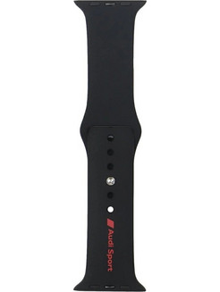 Audi Sport Red Logo Λουράκι Σιλικόνης Black (Apple Watch 44 / 45 / 46 / 49mm)