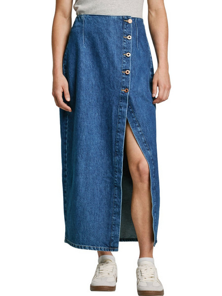 Pepe Jeans Μακριά Φούστα Τζιν Ψηλόμεση Μπλε PL901219-000