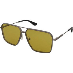 Alexander McQueen AM0500S 004 Ανδρικά Γυαλιά Ηλίου Aviator Μεταλλικά Μαύρα με Κίτρινο Φακό
