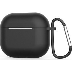 Techsuit Smooth Ultrathin Θήκη Σιλικόνης με Γάντζο για Apple AirPods 4 Μαύρη