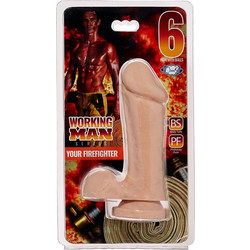 Working Man Your Firefighter Ρεαλιστικό Dildo με Βεντούζα & Όρχεις 15cm Flesh