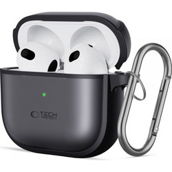 Tech-Protect Magmat MagSafe Θήκη Σιλικόνης με Γάντζο για Apple AirPods 4 Μαύρη