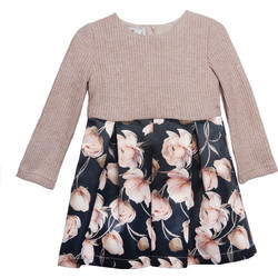 M&B Παιδικό Φόρεμα Floral Ροζ Μαύρο 2637