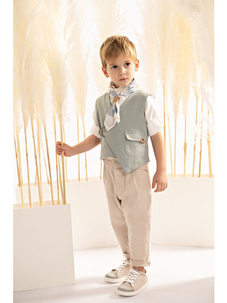 Baby Bloom Βαπτιστικό Κοστούμι με Παντελόνι Πουκάμισο & Γιλέκο 5τμχ 125-41-8280