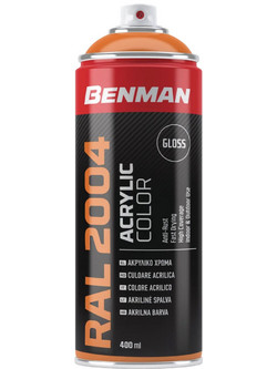 Benman Ακρυλικό Σπρέι Βαφής Πορτοκαλί Καθαρό Gloss 400ml RAL 2004