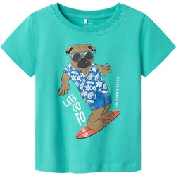 Name It Let's Go to the Surf Παιδικό T-Shirt Κοντομάνικο Βεραμάν 13241419