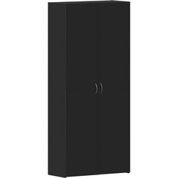 vidaXL Παπουτσοθήκη Ξύλινη Μαύρη M80xΠ35.5xY180cm 3333837