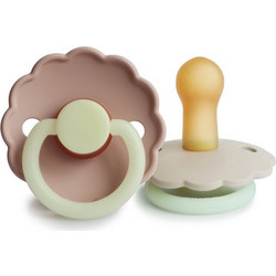 Frigg Daisy Night Πιπίλες Καουτσούκ Νυκτός 6-18m Blush Cream 2τμχ