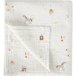 BimbiDreams Farm Πάνα Αγκαλιάς από Μουσελίνα Λευκή 120x120cm