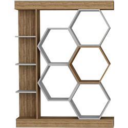 Hanah Home Sueno Βιβλιοθήκη 140x29.6x177.4cm WHITE-WALNUT