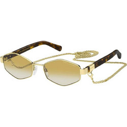 Marc Jacobs MARC496S LPE06 Γυναικεία Γυαλιά Ηλίου Πολυγωνικά Κοκάλινα Μαύρα με Καφέ Φακό