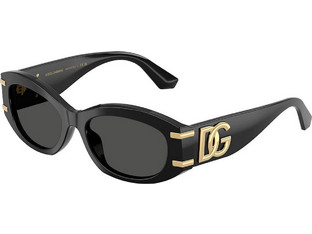 Dolce & Gabbana DG4502 50187 Γυναικεία Γυαλιά Ηλίου Ορθογώνια Κοκάλινα Μαύρα με Μαύρο Φακό