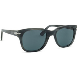 Persol PO3372S 1224R5 Ανδρικά Γυαλιά Ηλίου Τετράγωνα Κοκάλινα Μαύρα με Μπλε Φακό