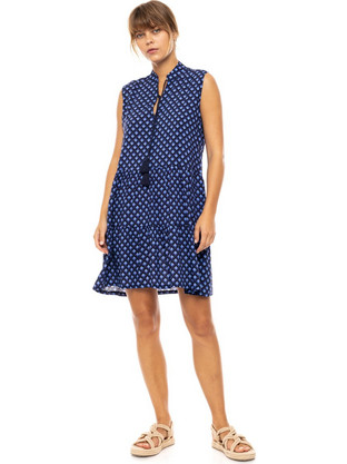 Pink Label Mini Καλοκαιρινό Καθημερινό Φόρεμα Navy Μπλε B564