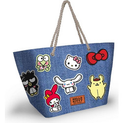 Hello Kitty Υφασμάτινη Τσάντα Θαλάσσης Ώμου Μπλε 37x52cm