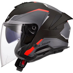 LS2 OF618 Verso II Air Gloss Black Red Κράνος Μηχανής Jet 1500gr