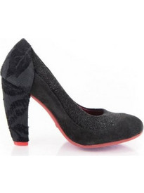 Desigual Γόβες Suede με Χοντρό Ψηλό Τακούνι Μαύρες 67PS4A2-2000