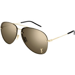 Saint Laurent SL004 11M Ανδρικά Γυαλιά Ηλίου Aviator Μεταλλικά Χρυσά με Χρυσό Φακό