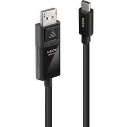 Lindy Καλώδιο DisplayPort 1.4 to USB-C Male 1m Black 43341