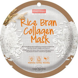 Purederm Rice Bran Collagen Sheet Μάσκα Προσώπου για Ενυδάτωση & Καταπράυνση με Κολλαγόνο 18gr