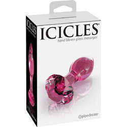 Pipedream Icicles No 79 Hand Blown Glass Πρωκτική Σφήνα Diamond Plug 9cm Ροζ D-230641