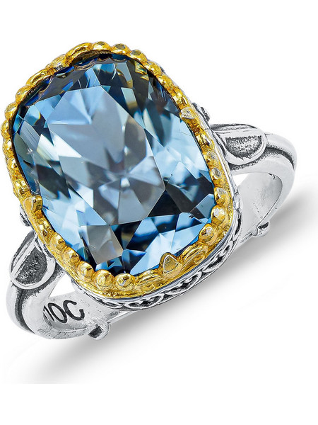 Dimitrios Exclusive Γυναικείο Δαχτυλίδι από Ασήμι 925 με Swarovski Γαλάζιο D62