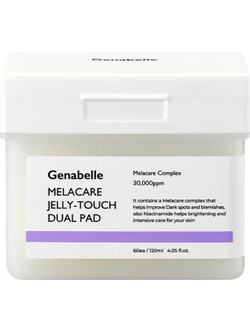 Genabelle Melacare Jelly Touch Dual Pad Ενυδατικά Μαντηλάκια Τόνωσης Προσώπου 60τμχ