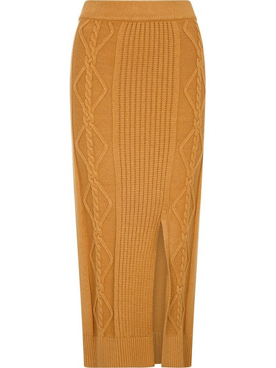 DKNY Μακριά Φούστα Πλεκτή Ψηλόμεση Pencil Ταμπά DJ4R0377-WSK