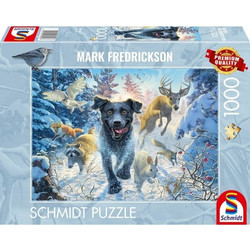 Puzzle Schmidt A Black Labrador in the Snow 1000 Κομμάτια