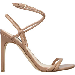 Nine West MALAYA3 Γυναικεία Πέδιλα Δερμάτινα Μπεζ με Λεπτό Ψηλό Τακούνι