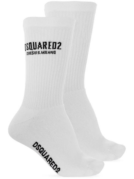 Dsquared2 Ανδρικές Κάλτσες Ψηλές Λευκές DFV142820-110