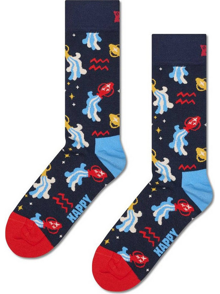 Happy Socks Aquarius Ανδρικές Κάλτσες Ψηλές με Σχέδια Navy Μπλε P003382-1000