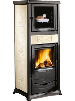 La Nordica Rossella Plus Forno 5.0 Liberty Panna Μαντεμένια Ξυλόσομπα Αερόθερμη με Φούρνο 9.4kW